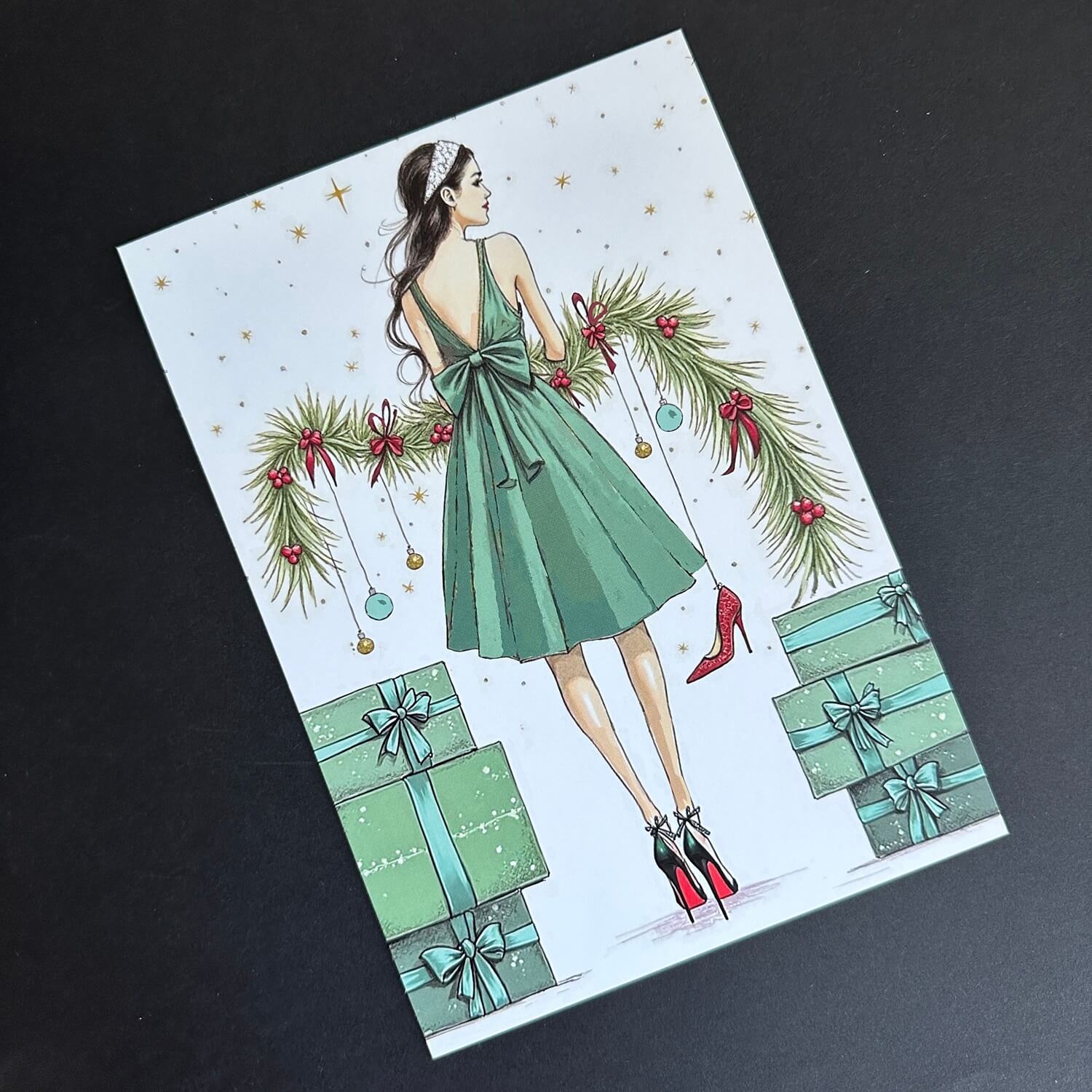 Handveredeltes Deko - Objekt: XL Weihnachts - Karte "Advent, Advent" von ei - nzigartig