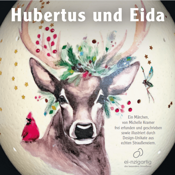 Handveredeltes Deko - Objekt: "Hubertus und Eida", eine weihnachtliche Geschichte von ei - nzigartig